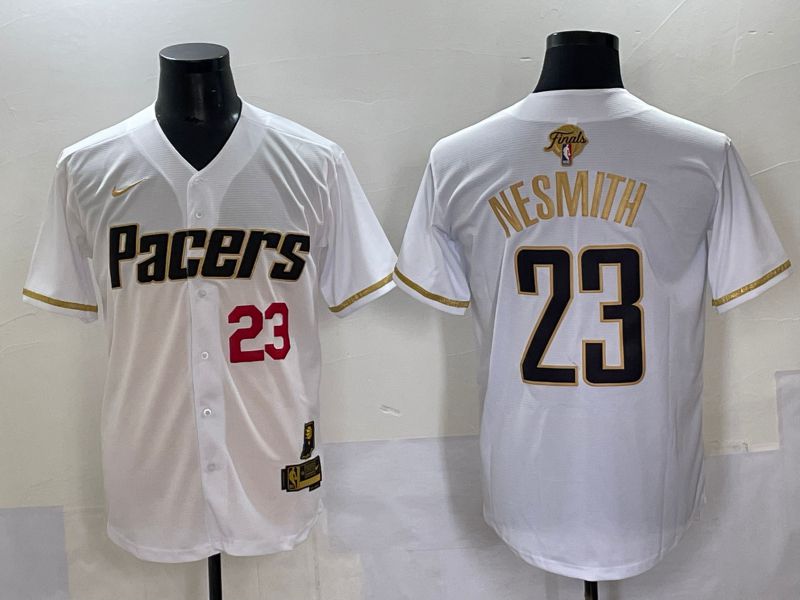 Men 2025 Indiana Pacers #23 Nesmith White Joint Name NBA Jersey style 23->indiana pacers->NBA Jersey